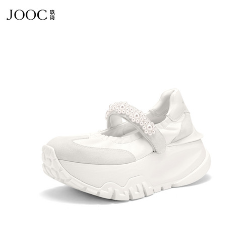 【缪系穿搭】JOOC玖诗厚底玛丽珍鞋女2025冬季新款时尚珍珠休闲鞋