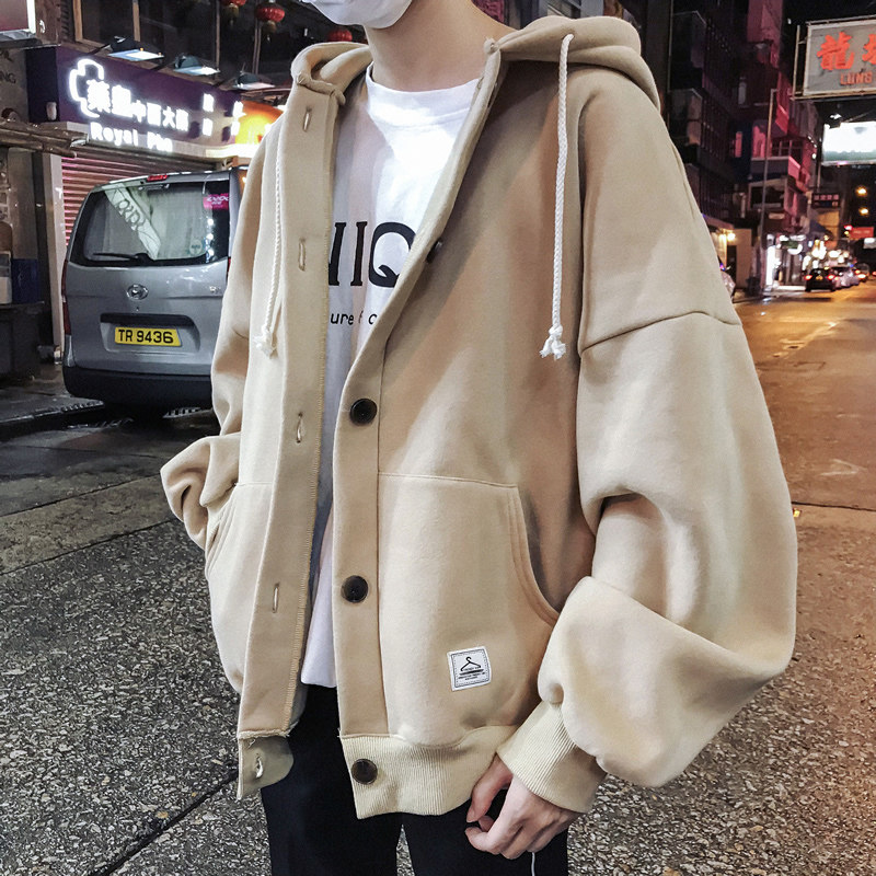2019 Korean version of the fall oversize Cardigan Hooded Sweater Easy student Trend coat Hip hop handsomein the Men's clothing, Sweater  category - from Buy2taobao.com to provide professional Taobao agent buy service