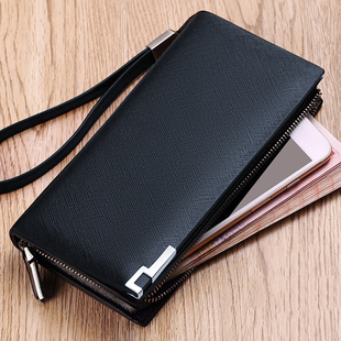 Williampolo钱包长款真皮男士多卡位拉链大容量装现金小手包