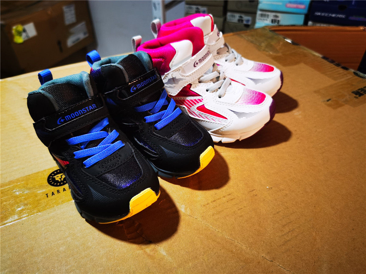 月星商场专柜库存男女中小童机能运动鞋 春秋加宽楦高帮平衡鞋