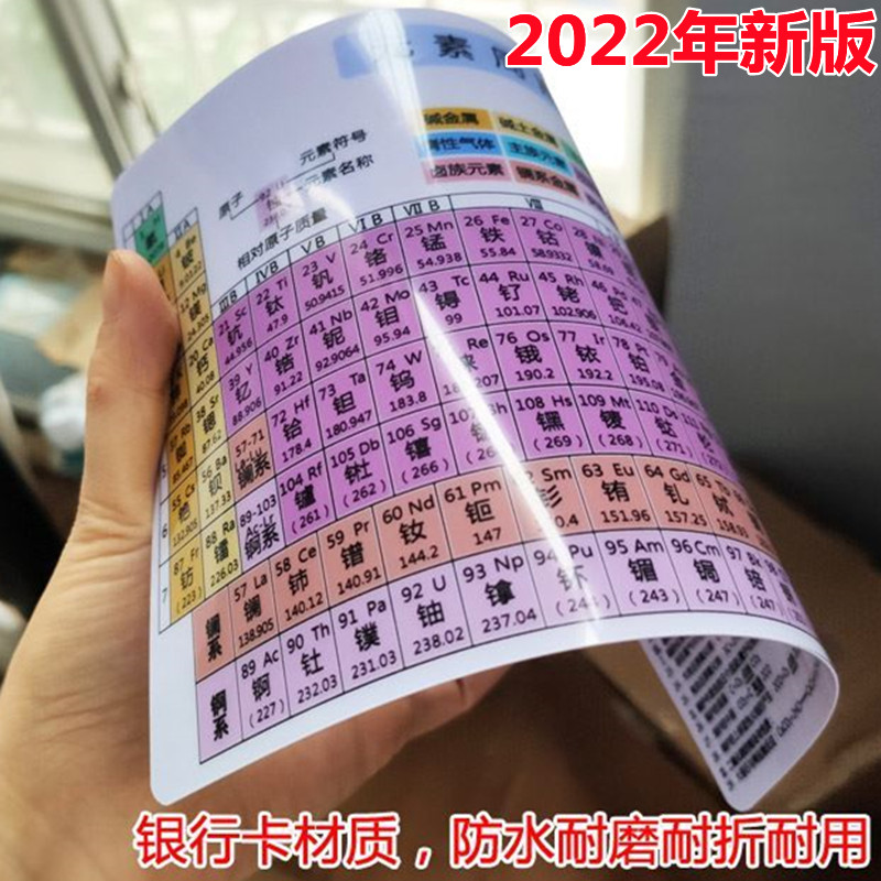 化学元素周期表小卡片新版初中数学物理知识点速记卡随身方程式卡