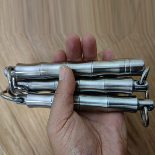 不锈钢实心棍三节鞭健身防身打狗