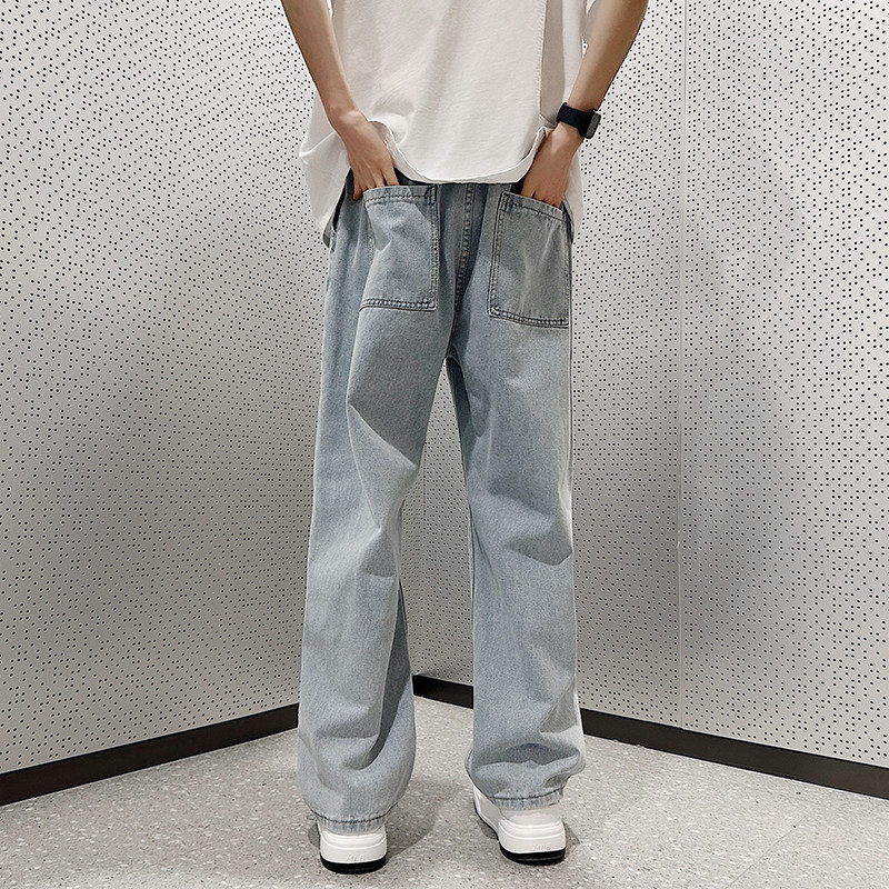 牛仔裤男士2025春季高街直筒阔腿休闲长裤子K96-P32,男装牛仔裤,星座205-2