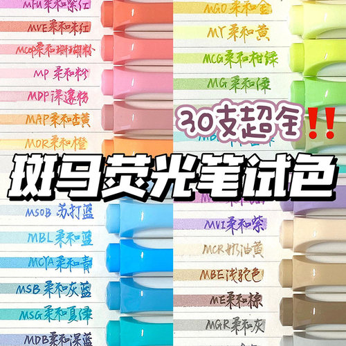 斑马zebra淡色暗色荧光笔