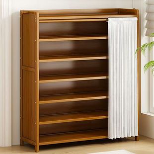 鞋架子家用门口简易收纳遮挡防尘分层隔板实木出租屋入户门鞋柜