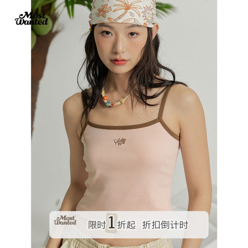 Mostwantedlab花体logo刺绣短款吊带背心M2mostwanted150