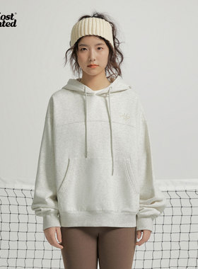 mostwantedlab休闲运动刺绣分割短款情侣连帽卫衣春上衣新款