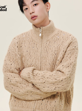 mostwantedlab加厚粗针镂空针织开衫夹克