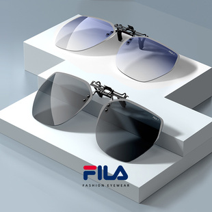 FILA斐乐偏光墨镜夹片开车钓鱼近视眼镜防紫外线偏光镜男太阳眼镜