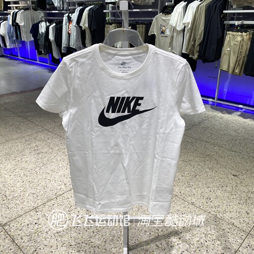 夏新款正品NIKE耐克经典透气女运动休闲纯棉短袖T恤DV6095-100