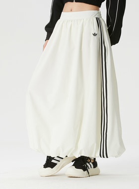 新款正品ADIDAS阿迪达斯三叶草宽松女运动休闲半身裙花苞裙KE3441