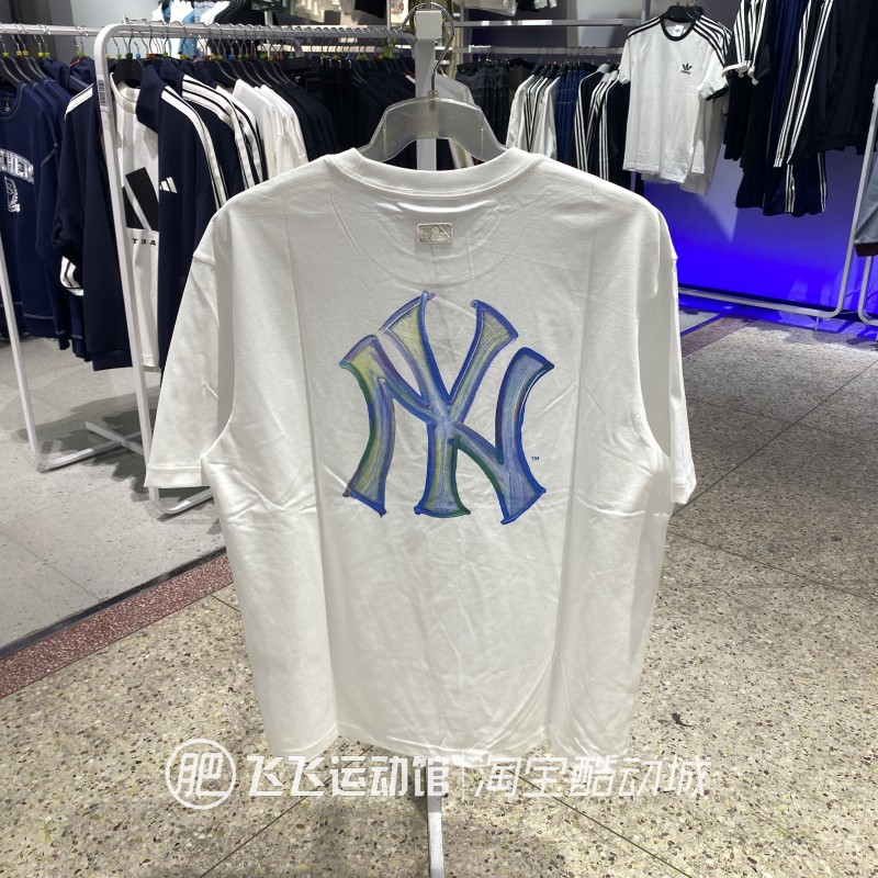 正品MLB彩色LOGO大标短袖T恤