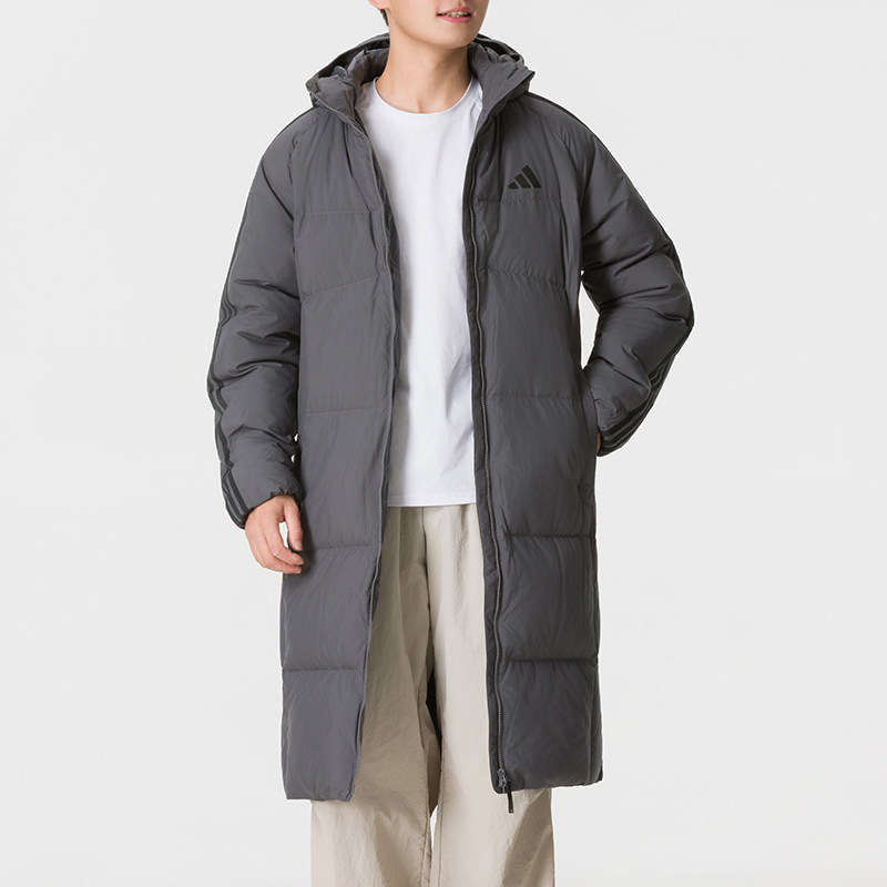 阿迪达斯连帽休闲羽绒服