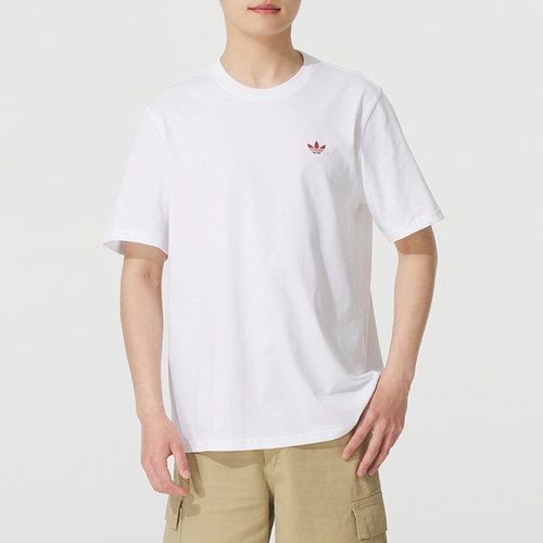 夏正品ADIDAS阿迪达斯经典LOGO圆领男运动休闲纯棉短袖T恤JD2796