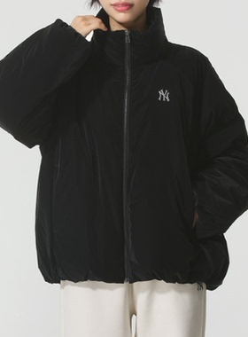 冬季正品新款MLB简约纯色立领百搭防风保暖女运动休闲羽绒服3FDJB