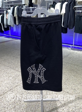 夏正品新款MLB老花LOGO透气舒适男女运动休闲针织短裤五分裤ASPM
