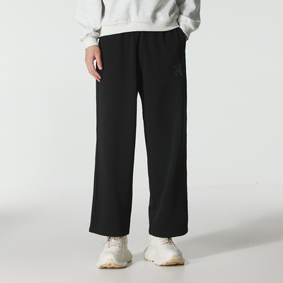 正品MLB宽松直筒休闲针织长裤