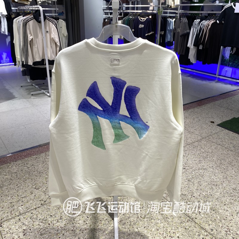 正品MLB大标圆领休闲卫衣套头衫
