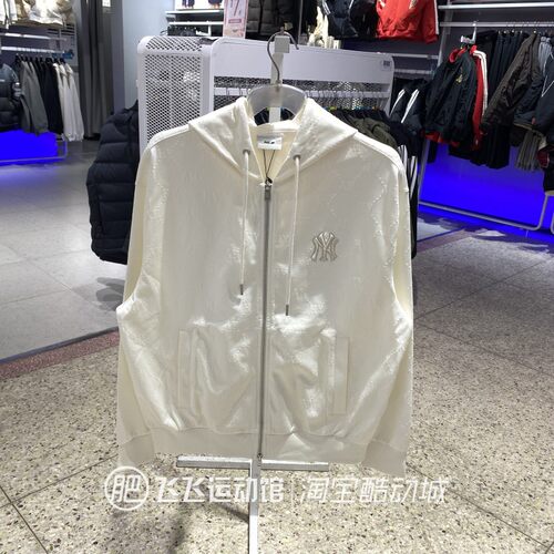 MLB老花连帽短款针织夹克外套