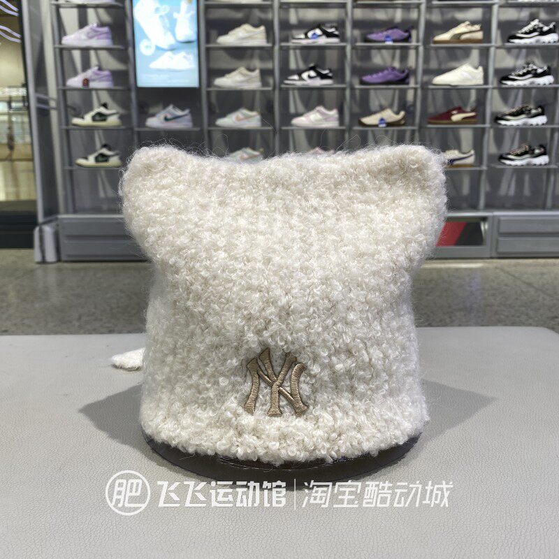 正品MLB大标女帽绒线帽毛线帽