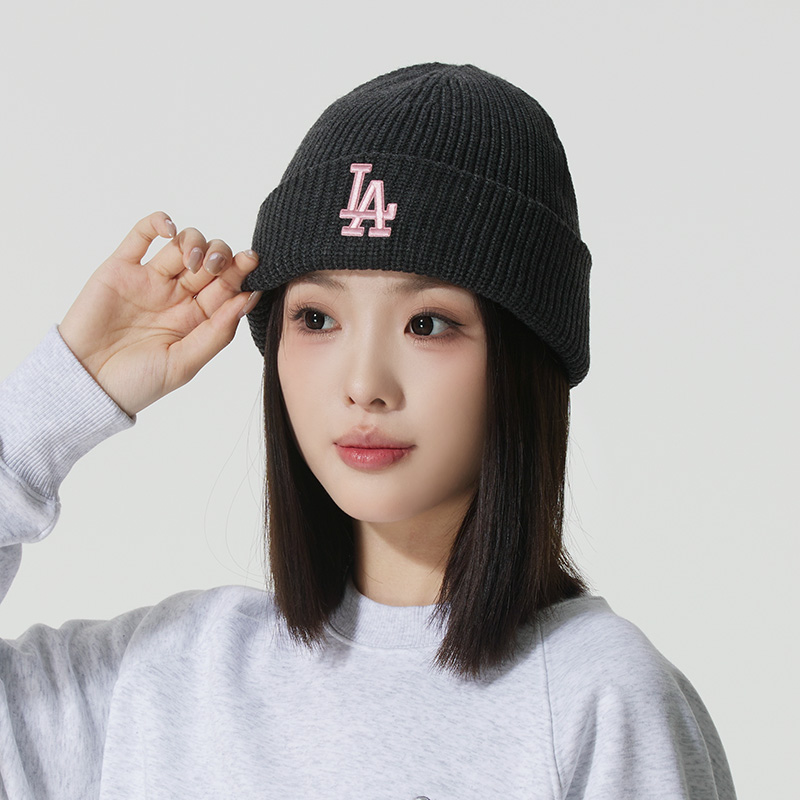 新款正品MLB刺绣LOGO保暖时尚情侣男女运动休闲绒线帽针织毛线帽