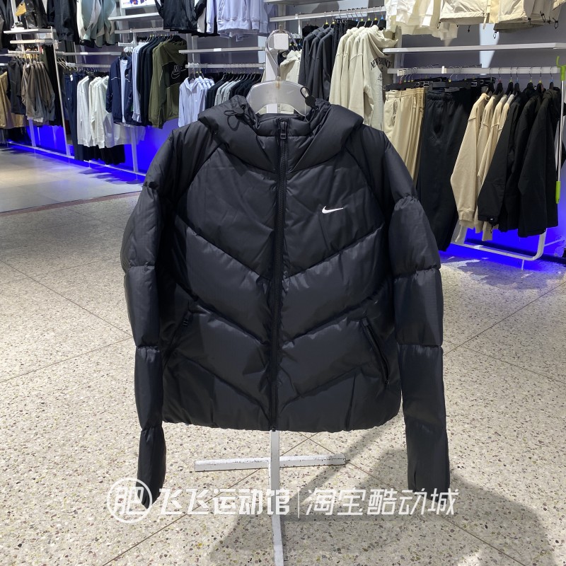 冬新款正品Nike耐克经典LOGO连帽保暖女运动休闲羽绒服HV5236-010
