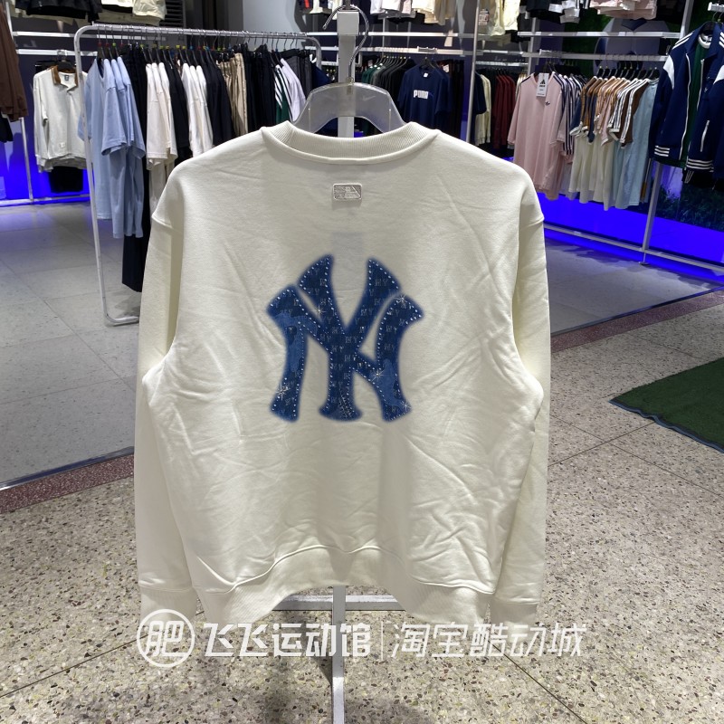 MLB图案LOGO刺绣套头衫针织卫衣