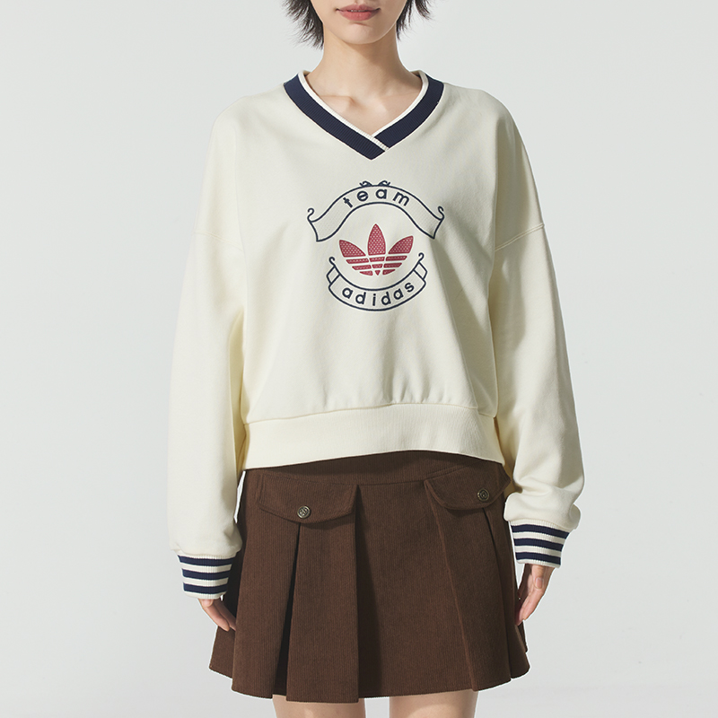 阿迪达斯三叶草女卫衣套头衫
