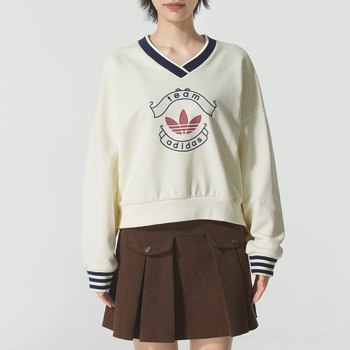 阿迪达斯三叶草女卫衣套头衫
