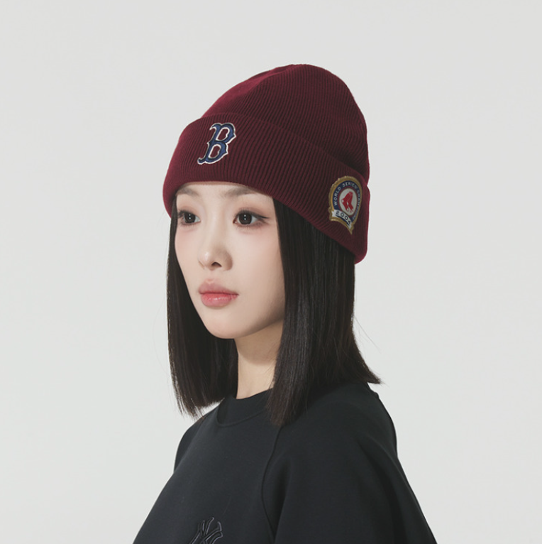 正品MLB刺绣LOGO绒线帽毛线帽