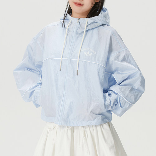 阿迪达斯三叶草连帽女运动外套