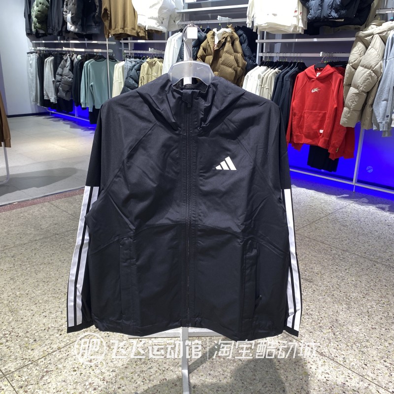 正品阿迪达斯三条纹梭织夹克