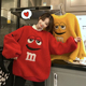 M豆卡通新款 可爱日系学生外套宽松设计感小众卫衣女秋冬加绒上衣