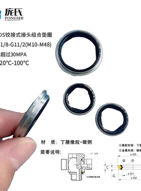 KDS组合垫圈铰接式接头密封垫圈密封垫圈组合垫片1CI丁腈碳钢白锌