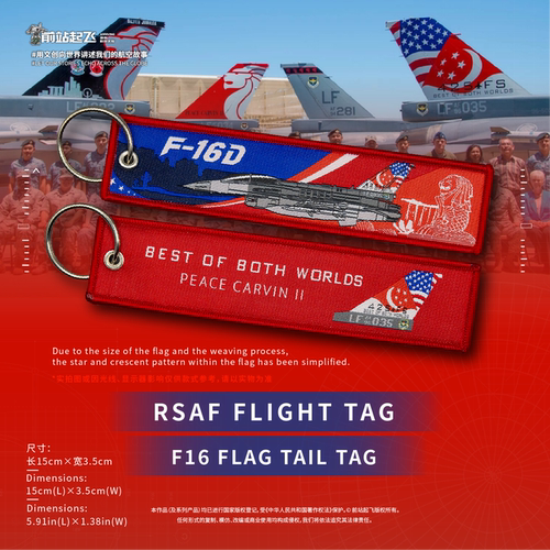 新加坡「RSAF」F-16D 425fs Luke AB flight tags keychain