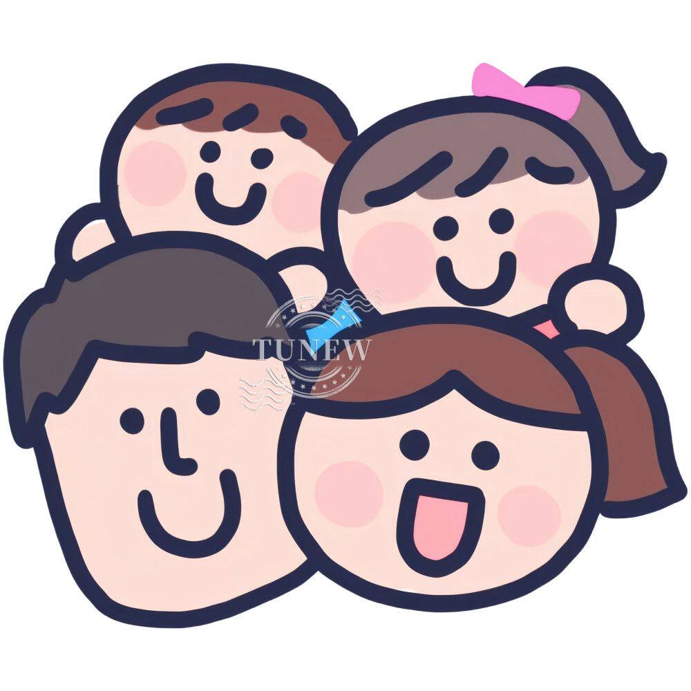 一家四口亲子之家三口之家儿女双全卡通贴纸墙壁美化柜门装饰贴画