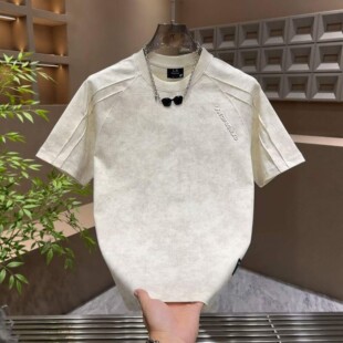 男款 T恤休闲上衣青年2026新款 新款 透气简约百搭男士 t恤衫 扎染短袖