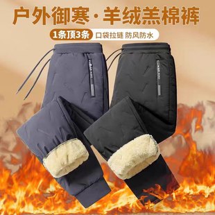 保暖束脚长裤 秋冬外穿运动加厚棉裤 男 男款 清仓捡漏羊羔绒羽绒棉裤
