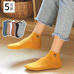 袜子女短袜浅口短筒低帮船袜春秋冬夏季 女士日系韩国棉ins潮 薄款