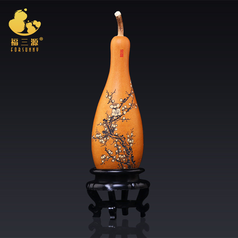葫芦艺术品文玩手把件玄关摆件精品异形龙头吕雪汀墨刻烫烙画雕刻
