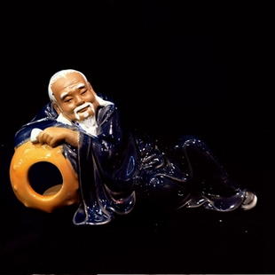 特 刘伶醉酒醉翁中式人物石湾公仔陶瓷客厅玄关盆景酒庄手工摆件