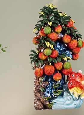 鸿运当头金鱼陶瓷摆件中式客厅