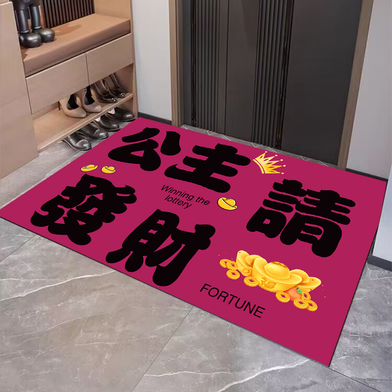 趣味个性文字地垫硅藻泥进门玄关入户地毯卫生间浴室门口吸水防滑