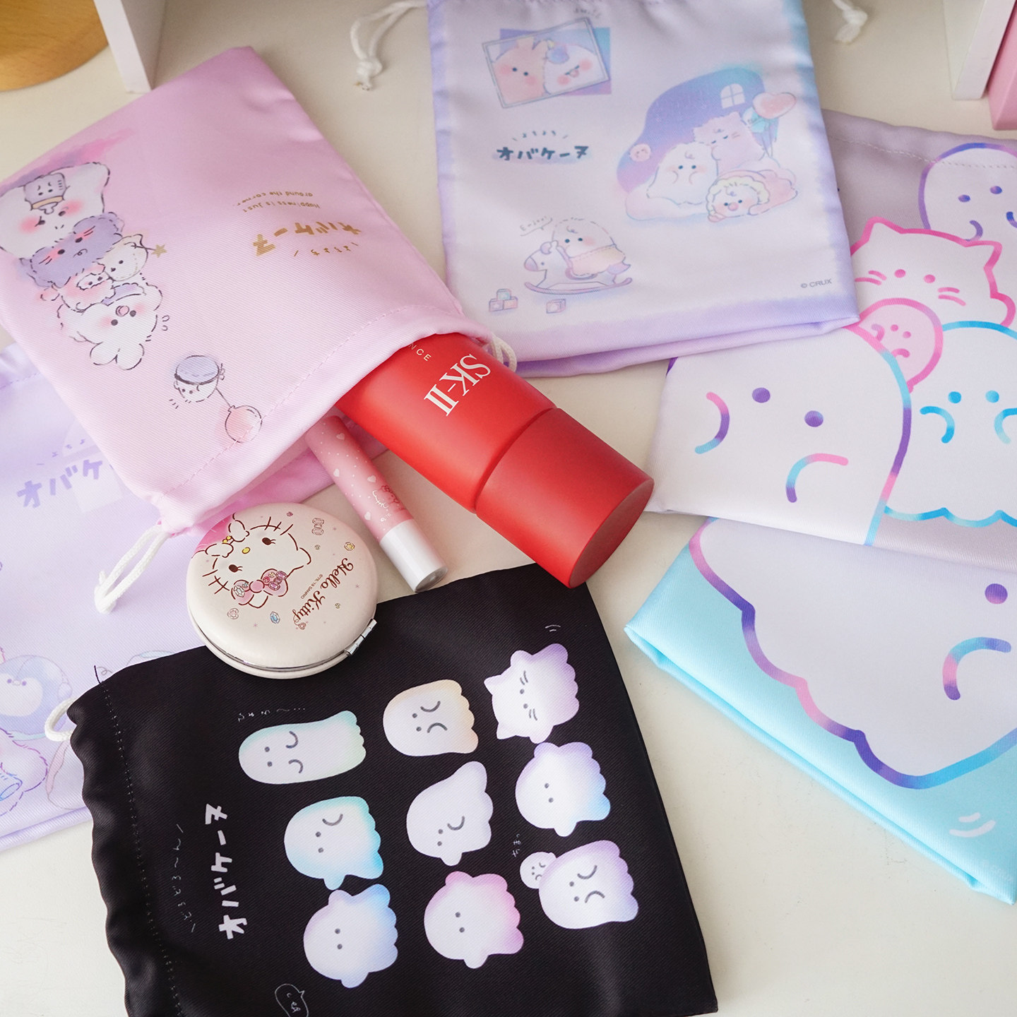 萌幽幽家族可爱日本抽绳束口袋学生旅行收纳袋可抽绳大容量收纳袋,文具电教/文化用品/商务用品,补习袋/学科袋/科目袋,淘宝优惠券,粉丝福利购,淘宝优惠卷