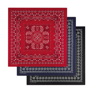 滚烫时光纯棉腰果花复古方巾系脖棉麻头巾领巾头饰嘻哈HIPHOP发饰