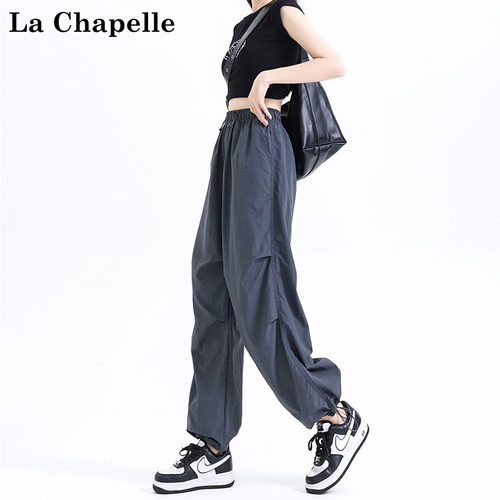 拉夏贝尔工装裤秋季宽松长裤女