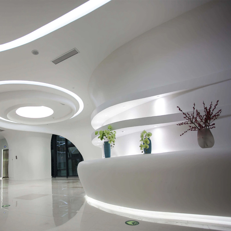 grg轻型玻璃纤维石膏板异形吊顶剧院展厅吧台玻璃钢前台装饰定制