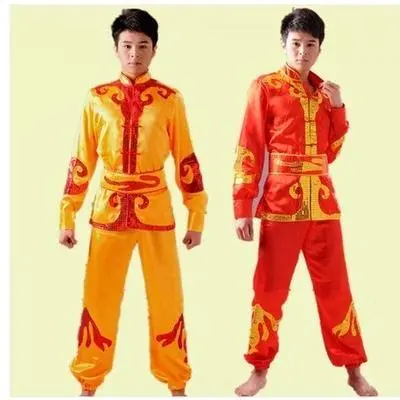 新款中国吉祥打鼓服舞狮服装男
