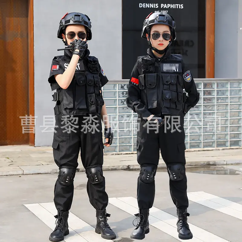 儿童特警服小警察演出服幼儿园男