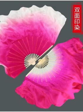 舞蹈扇子秀色广场舞跳舞双面真丝